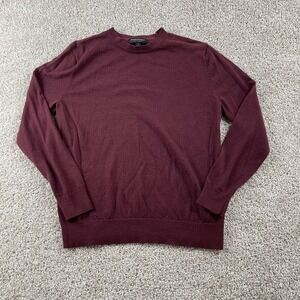 Banana Republic Sweater Mens Medium Red Merino Wool Crewneck Knit Pullover